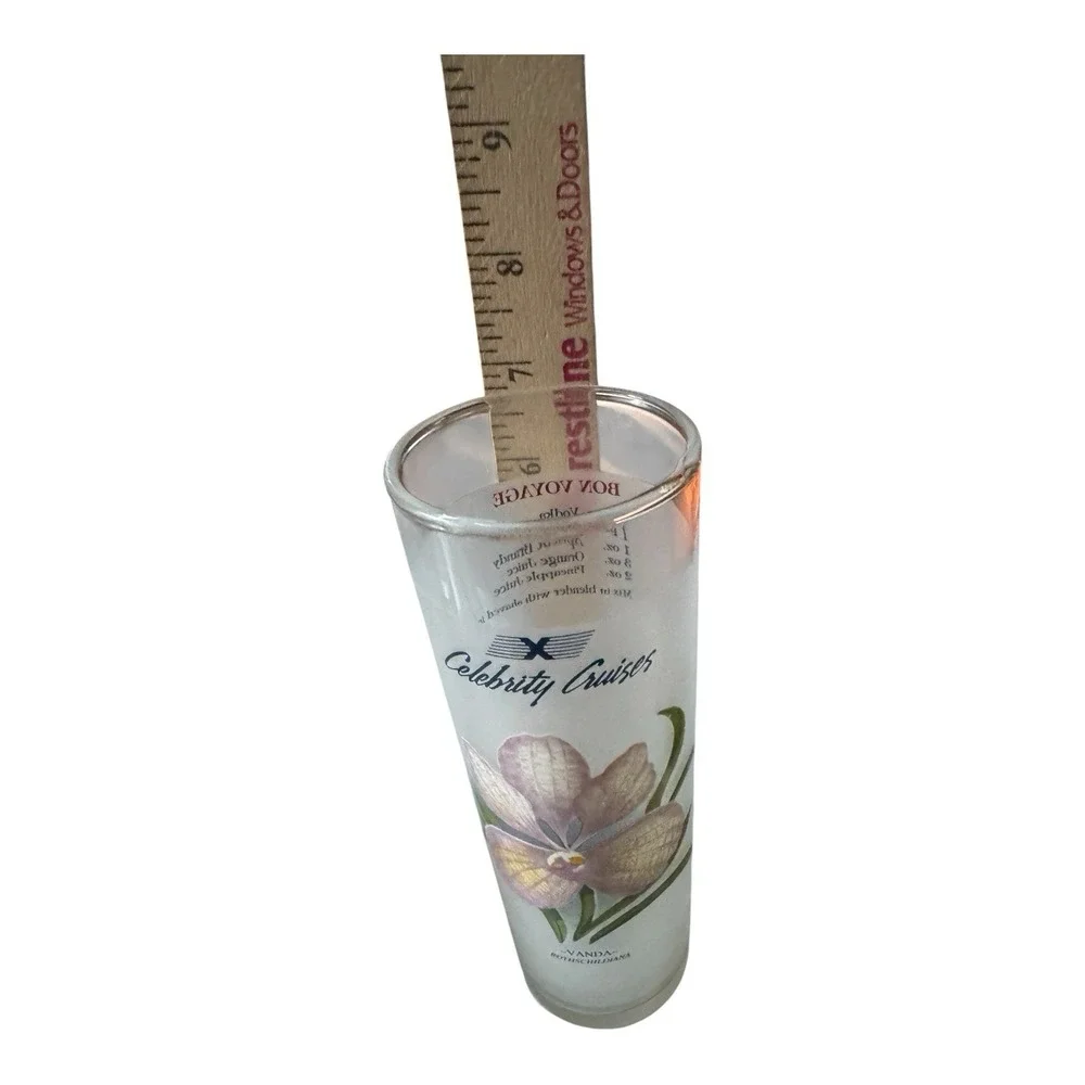 Celebrity Cruises Cocktail Glasses Lot of 2 Orchid Recipe Highball Souvenir